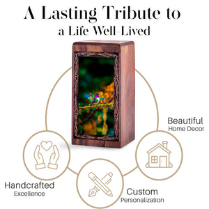 Hummingbird Funeral Urn Box - Wildlife Memorial Theme Urn For Ashes Adult