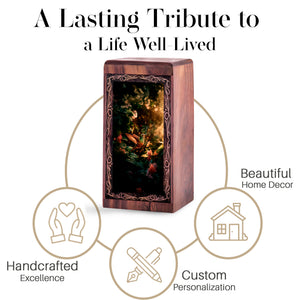 Hummingbird Cremation Urn for Ashes - Golden Forest Theme Memorial Urn For Adult Human