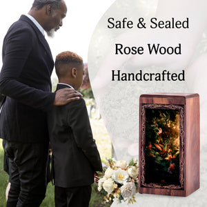 Hummingbird Cremation Urn for Ashes - Golden Forest Theme Memorial Urn For Adult Human