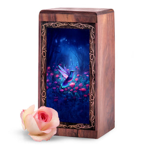 Hummingbird Enchanted Night Theme Urn - Bird Memorial Urn For Human Adult Ashes