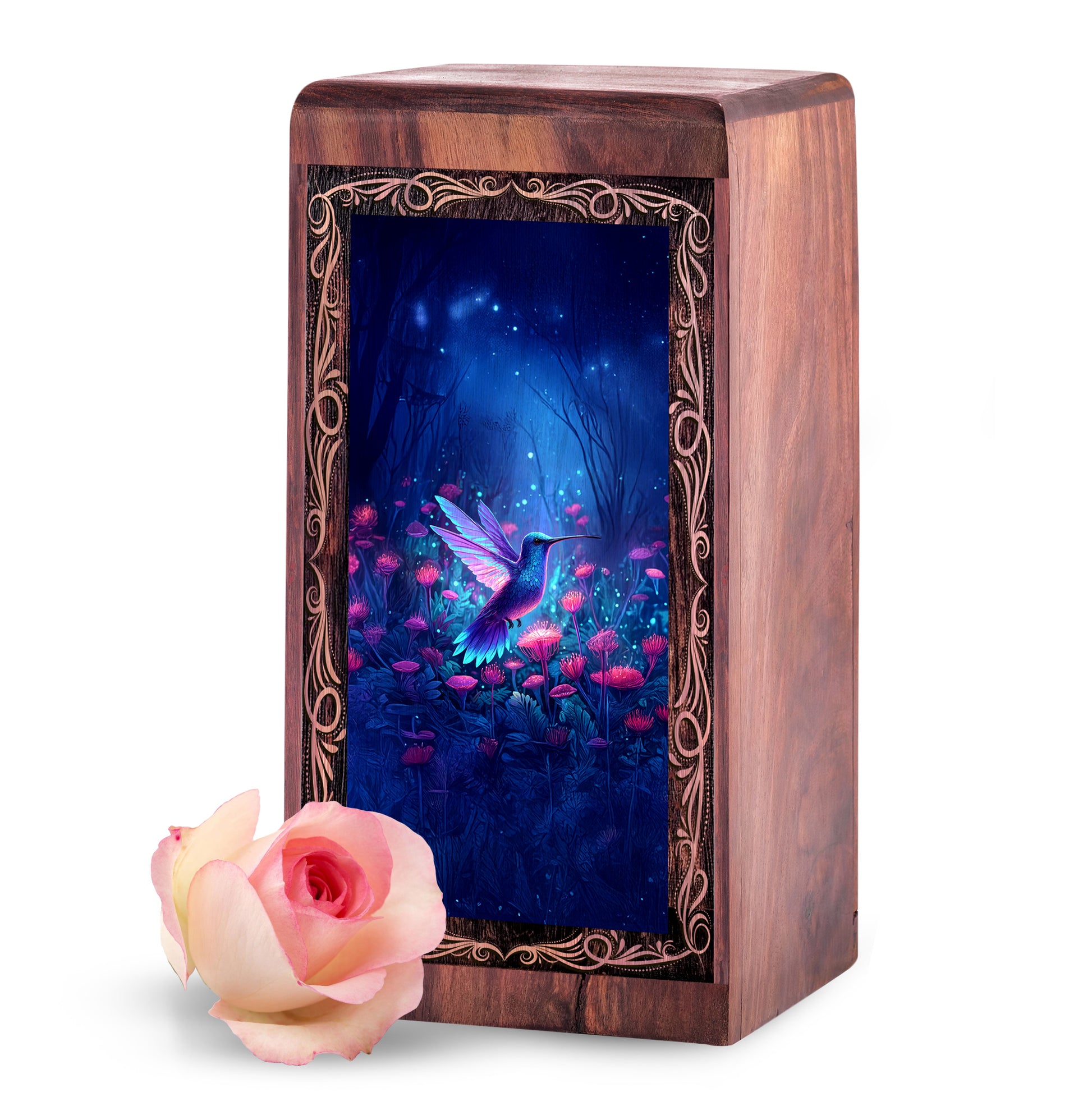 Hummingbird Enchanted Night Theme Urn - Bird Memorial Urn For Human Adult Ashes