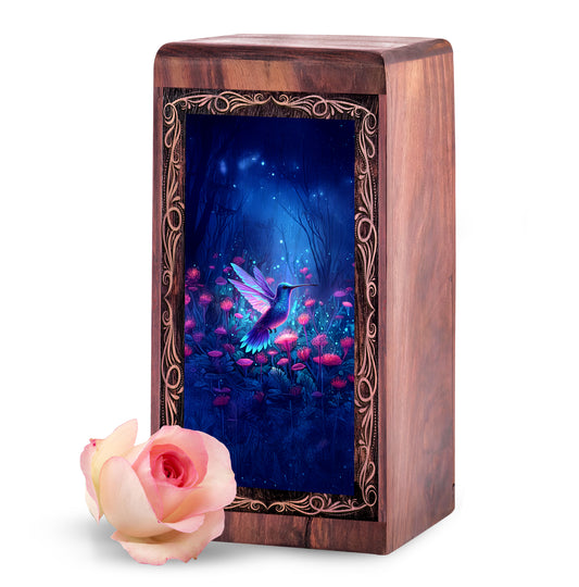 Hummingbird Enchanted Night Theme Urn - Bird Memorial Urn For Human Adult Ashes
