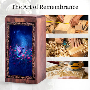 Hummingbird Enchanted Night Theme Urn - Bird Memorial Urn For Human Adult Ashes