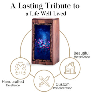 Hummingbird Enchanted Night Theme Urn - Bird Memorial Urn For Human Adult Ashes