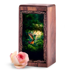 Hummingbird Woodland Glow Urn For Ashes - Cremation Urn For Woman