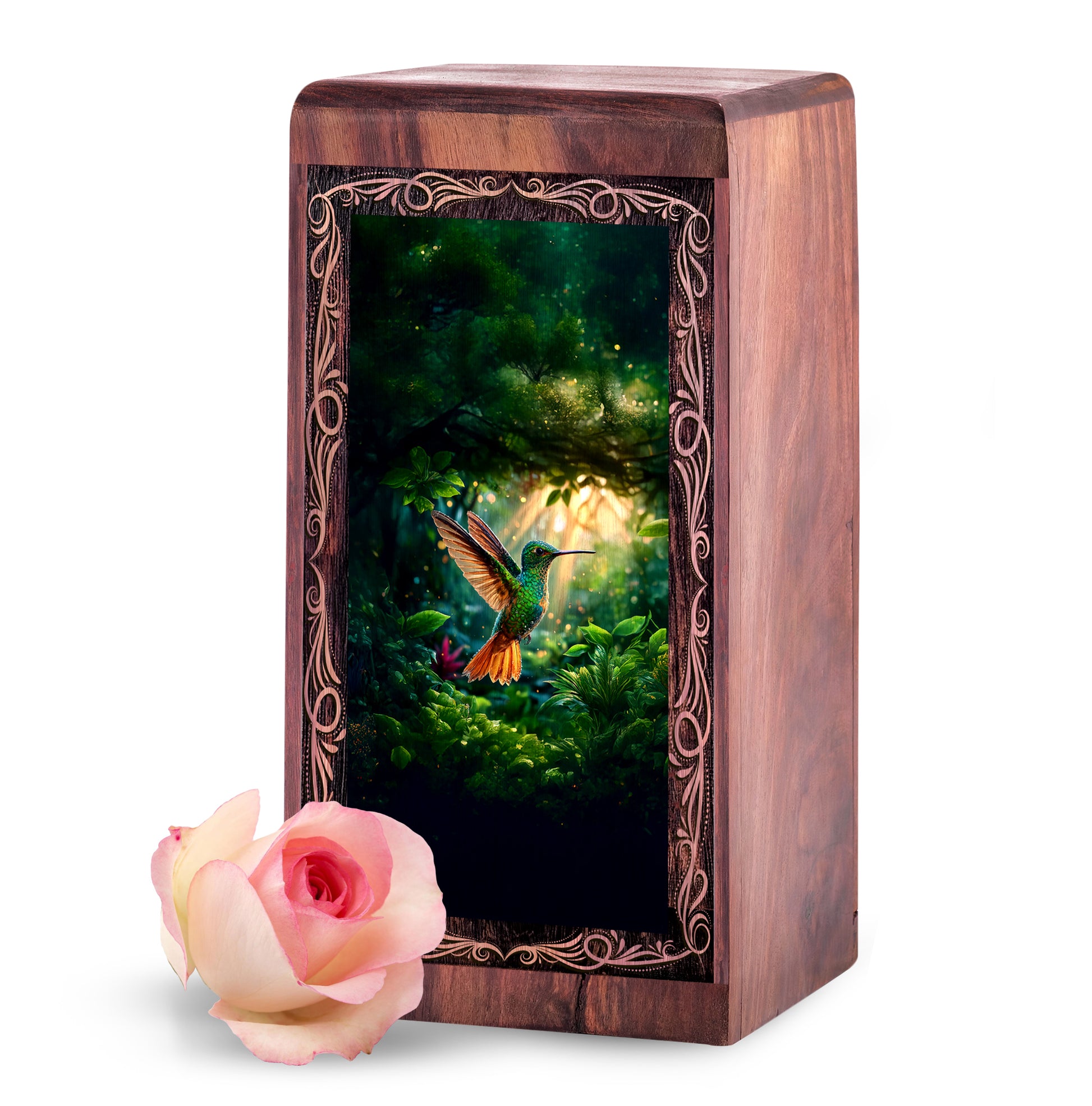 Hummingbird Woodland Glow Urn For Ashes - Cremation Urn For Woman