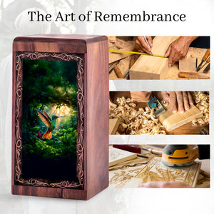 Hummingbird Woodland Glow Urn For Ashes - Cremation Urn For Woman
