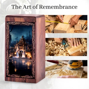 Mystic Temple Elephant Theme Urn Box - Funeral Urn For Ashes Adult Male