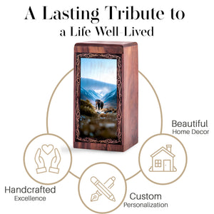 Snow Landscape Elephant Memorial Urn Box - Funeral Creamtion Urn For Female