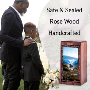 Snow Landscape Elephant Memorial Urn Box - Funeral Creamtion Urn For Female