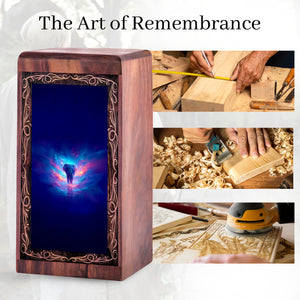 Spiritual Glow Elephant Urn Box - Cremation Urn For Ashes Adult Male