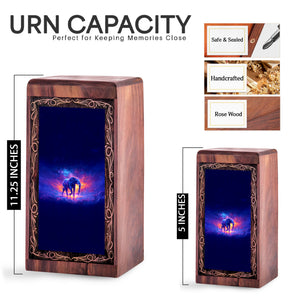 Galaxy Night Elephant Cremation Urn Box - Funeral Creamtion Urn For Burial