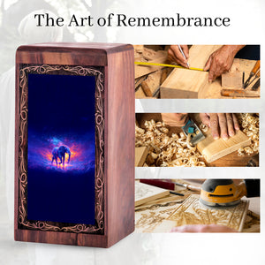 Galaxy Night Elephant Cremation Urn Box - Funeral Creamtion Urn For Burial