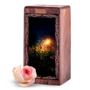 Floral Butterfly Theme Urn For Ashes - Funeral Cremation Urn For Ashes