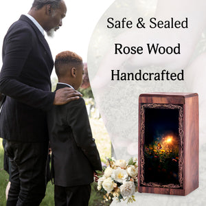 Floral Butterfly Theme Urn For Ashes - Funeral Cremation Urn For Ashes