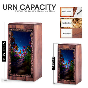 Blooming Butterfly Theme Funeral Urn Box - Handmade Urn For Human Ashes Adult