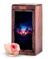 Butterfly Wooden Urn For Creamtion Urn - Beach Night Theme Urn Box For Ashes