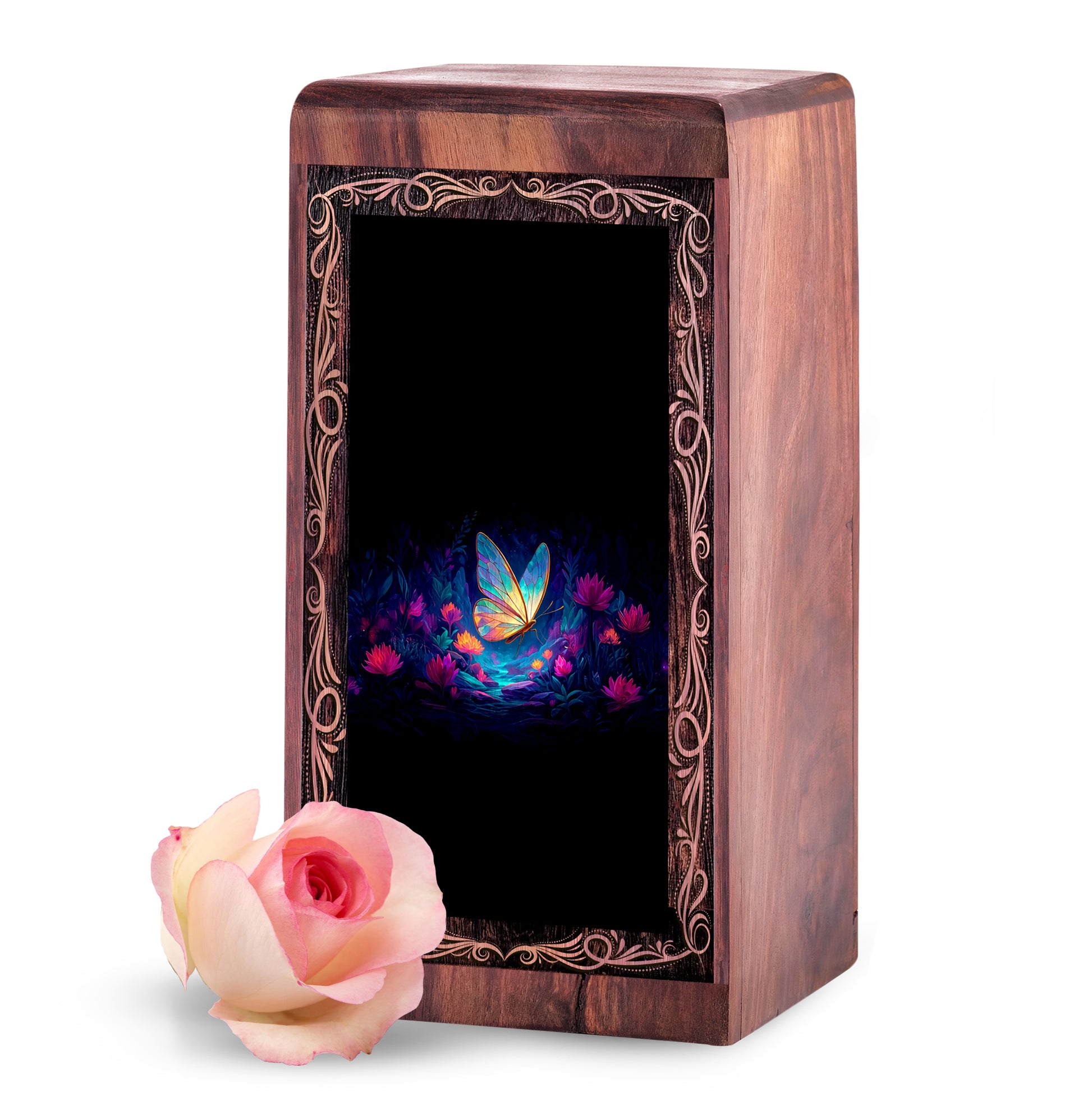 Enchanted Glow Butterfly Urn For Ashes - Memorial Funeral Urn For Mom & Dad
