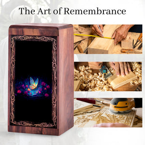 Enchanted Glow Butterfly Urn For Ashes - Memorial Funeral Urn For Mom & Dad