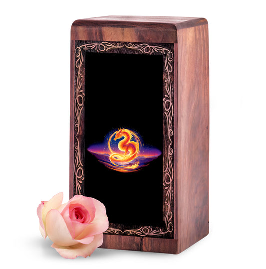 Blaze Dragon Theme Memorial Urn - Cremation Urn For Human Adult