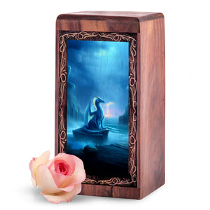 Dragon Cremation Urn Box - Fantasy Ocean Theme Funeral Urn For Human Ashes