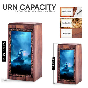 Dragon Cremation Urn Box - Fantasy Ocean Theme Funeral Urn For Human Ashes