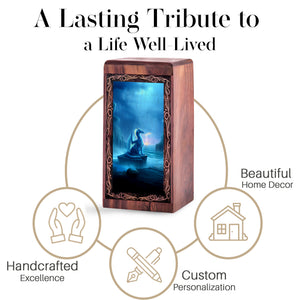 Dragon Cremation Urn Box - Fantasy Ocean Theme Funeral Urn For Human Ashes