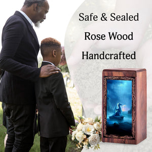 Dragon Cremation Urn Box - Fantasy Ocean Theme Funeral Urn For Human Ashes