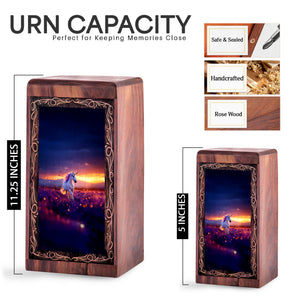 Unicorn Memorial Urn for Ashes - Magical Sunset Theme For Man & Woman