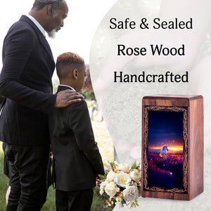 Unicorn Memorial Urn for Ashes - Magical Sunset Theme For Man & Woman