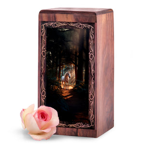 Unique Unicorn Burial Urn for Human Ashes - Magical Wooden Urn For Father