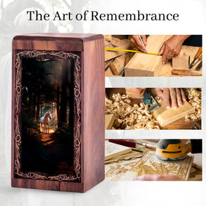 Unique Unicorn Burial Urn for Human Ashes - Magical Wooden Urn For Father
