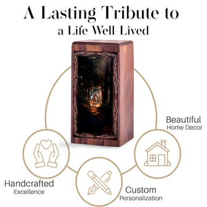 Unique Unicorn Burial Urn for Human Ashes - Magical Wooden Urn For Father