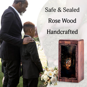 Unique Unicorn Burial Urn for Human Ashes - Magical Wooden Urn For Father