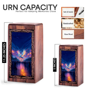 Mystical Night Unicorn Handmade Wooden Box - Wooden Urns For Human Ashes Adult