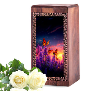 Butterfly Wooden Urns - Beautiful Burial Urns For Women Ashes