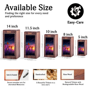 Butterfly Wooden Urns - Beautiful Burial Urns For Women Ashes