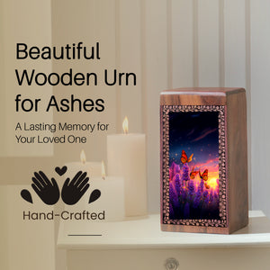 Butterfly Wooden Urns - Beautiful Burial Urns For Women Ashes
