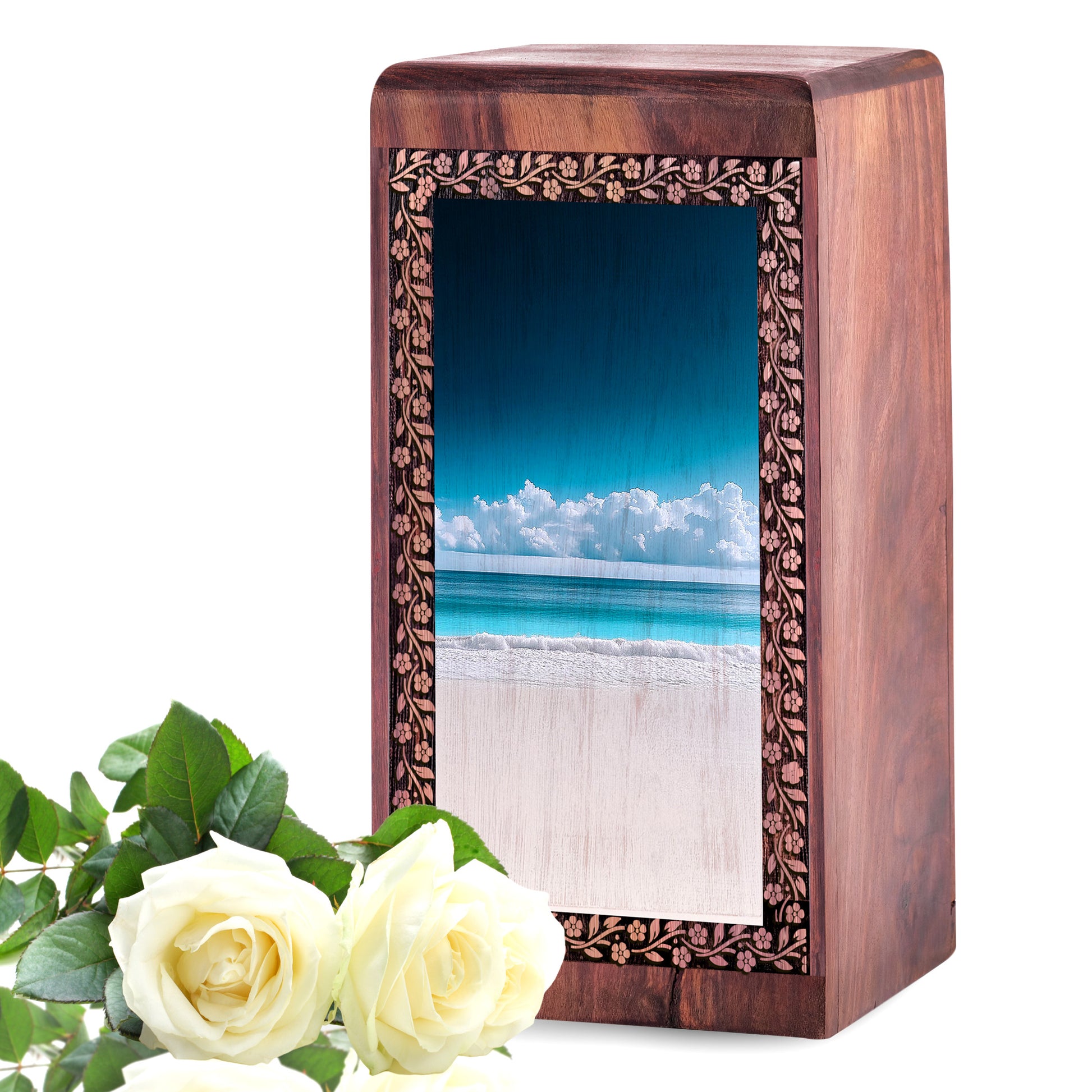 Handcrafted Beach Memorial Urn For Funeral - Ashes Box For Cremation