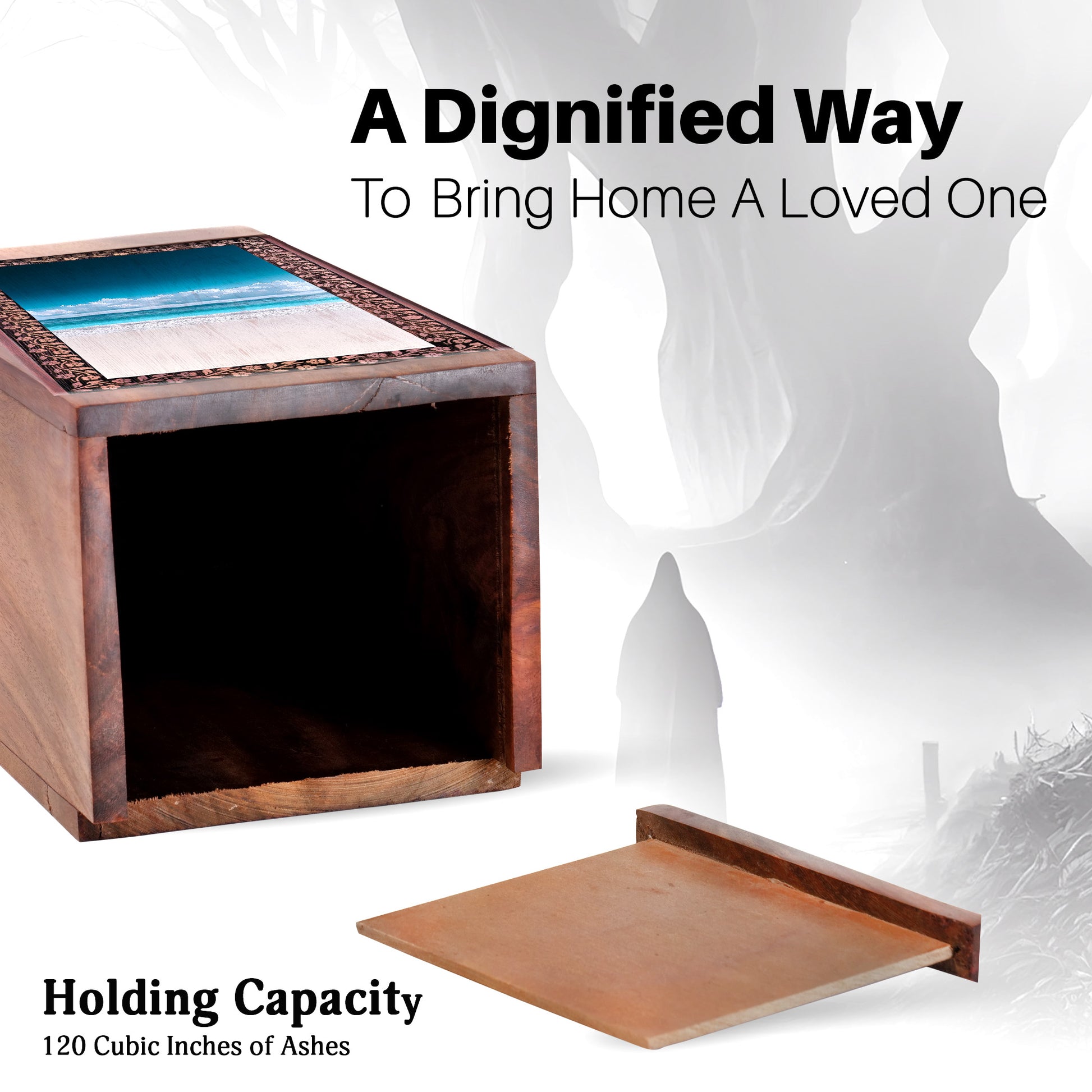 Handcrafted Beach Memorial Urn For Funeral - Ashes Box For Cremation