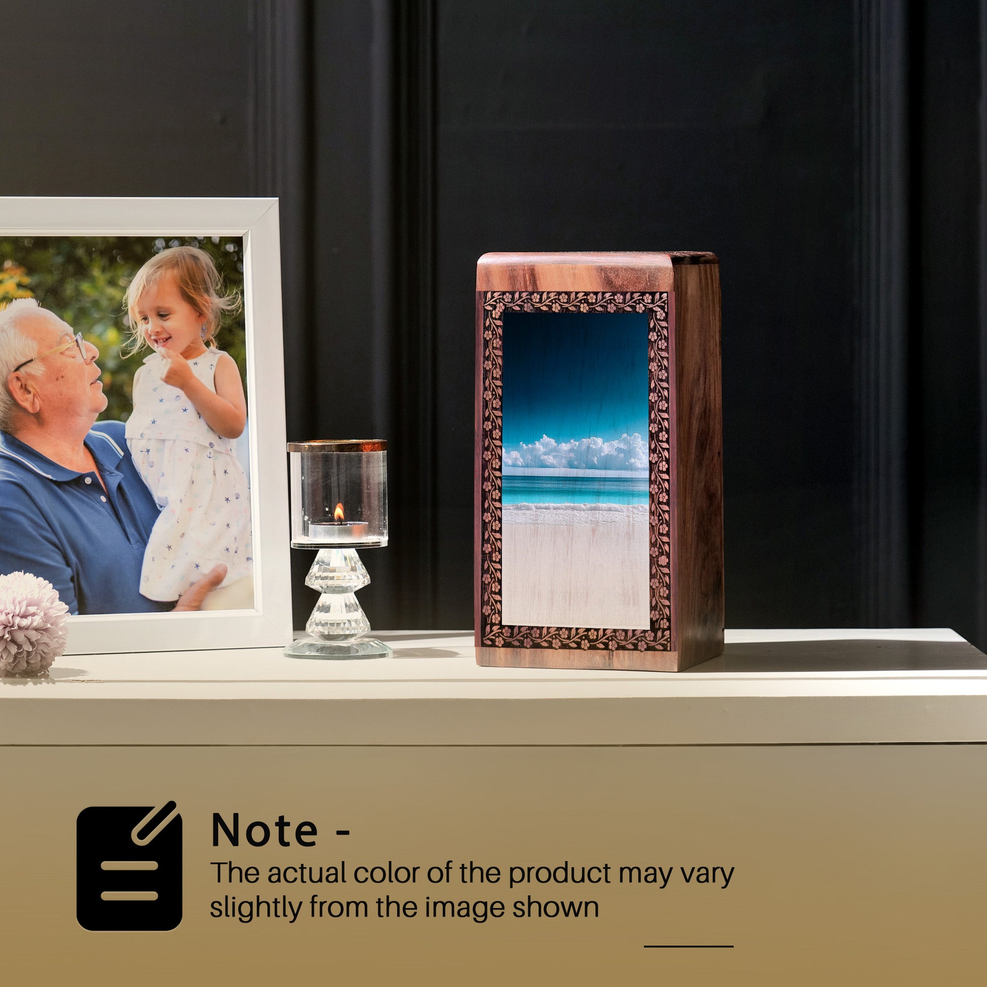 Handcrafted Beach Memorial Urn For Funeral - Ashes Box For Cremation