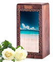 Beach Scenic Wooden Urn For Ashes - Ocean Wooden Cremation Urns