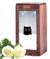 Black Cat Memorial Urns For Ashes - Wooden Box Urns For Pet Ashes