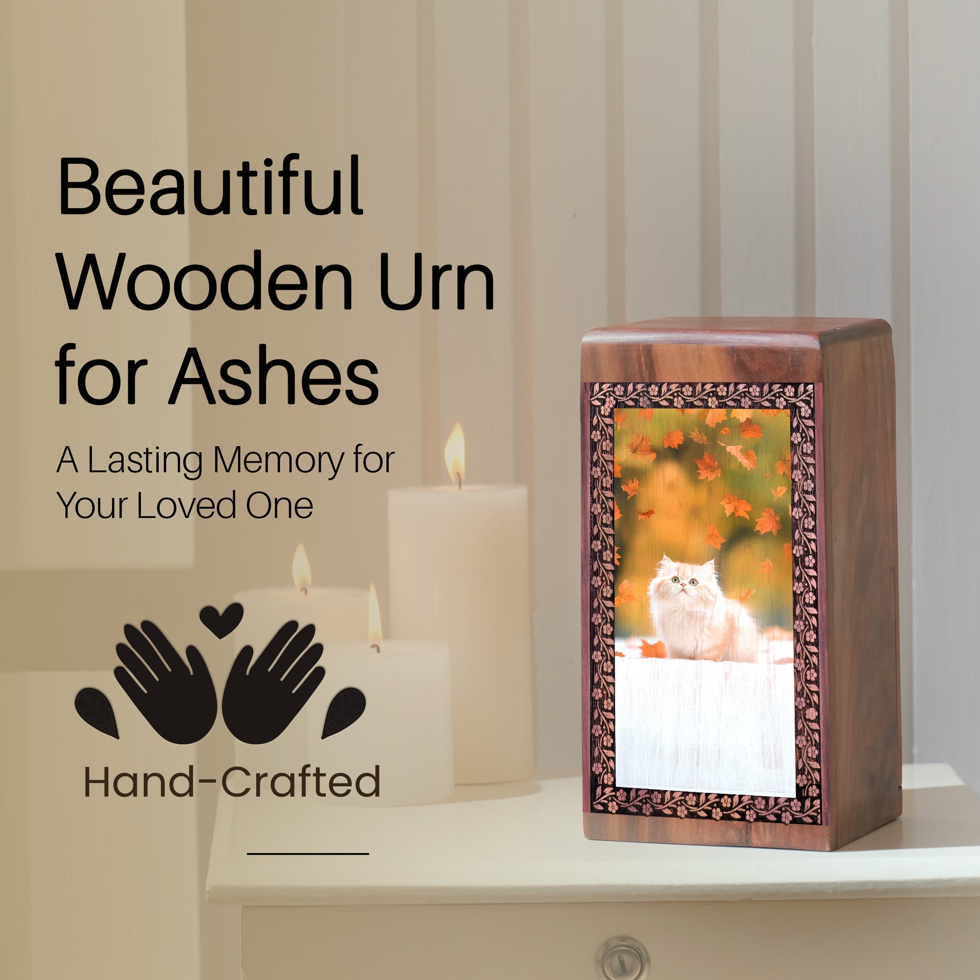 Cute Cat Urn Box For Ashes - Funeral Ashes Urns For Pet Cat