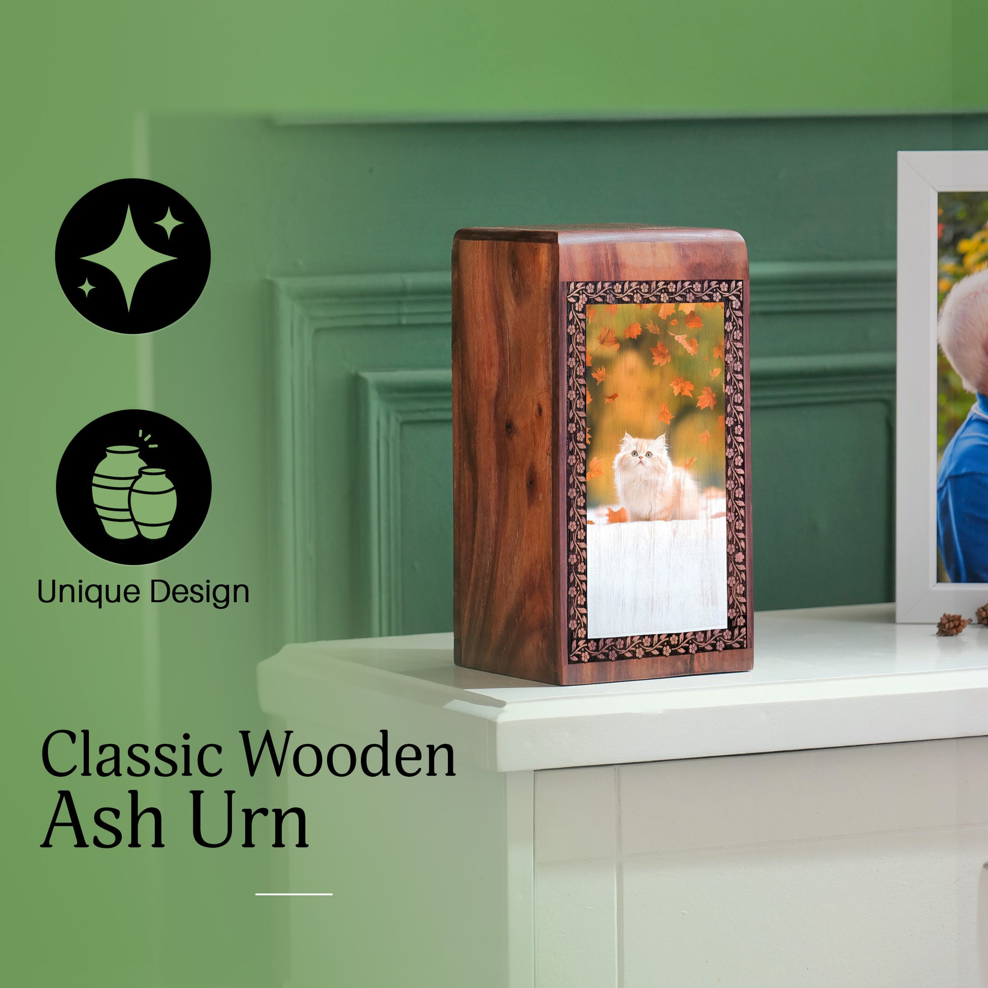 Cute Cat Urn Box For Ashes - Funeral Ashes Urns For Pet Cat