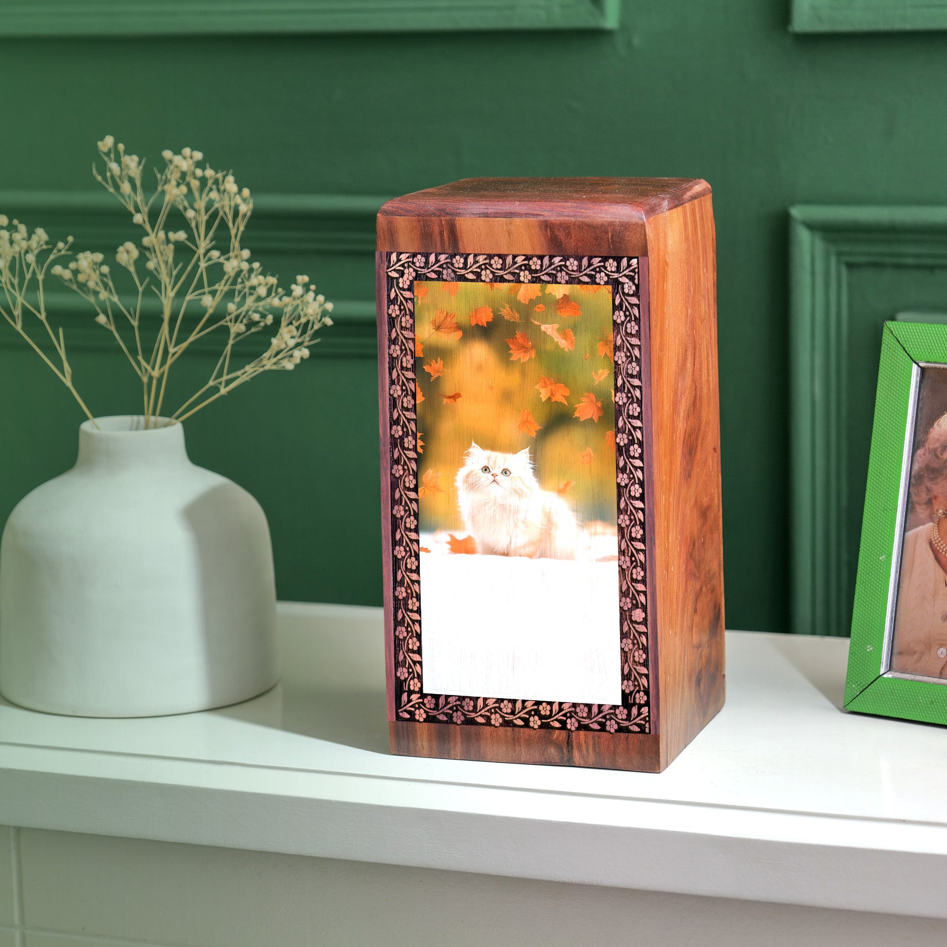 Cute Cat Urn Box For Ashes - Funeral Ashes Urns For Pet Cat