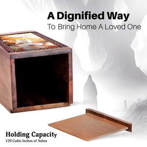 White Cat Cremation Ashes Urn For Funeral - Handcrafted Burial Urn For Cat