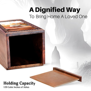 Cat Themed Urn Box For Funeral - Rosewood Ashes Boxes For Pets