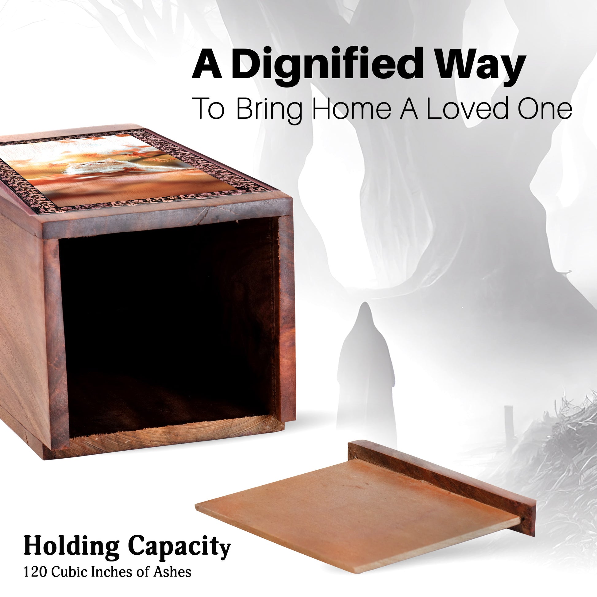 Cat Themed Urn Box For Funeral - Rosewood Ashes Boxes For Pets