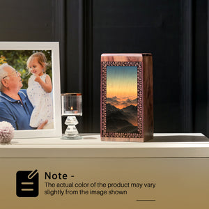 Mountains Printed Urn For Loved Ones - Handmade Cremation Urn For Ashes